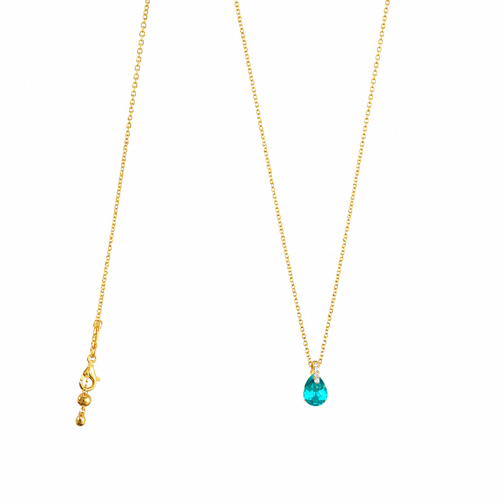 Blue Water Drop Ultra-Fine Necklace