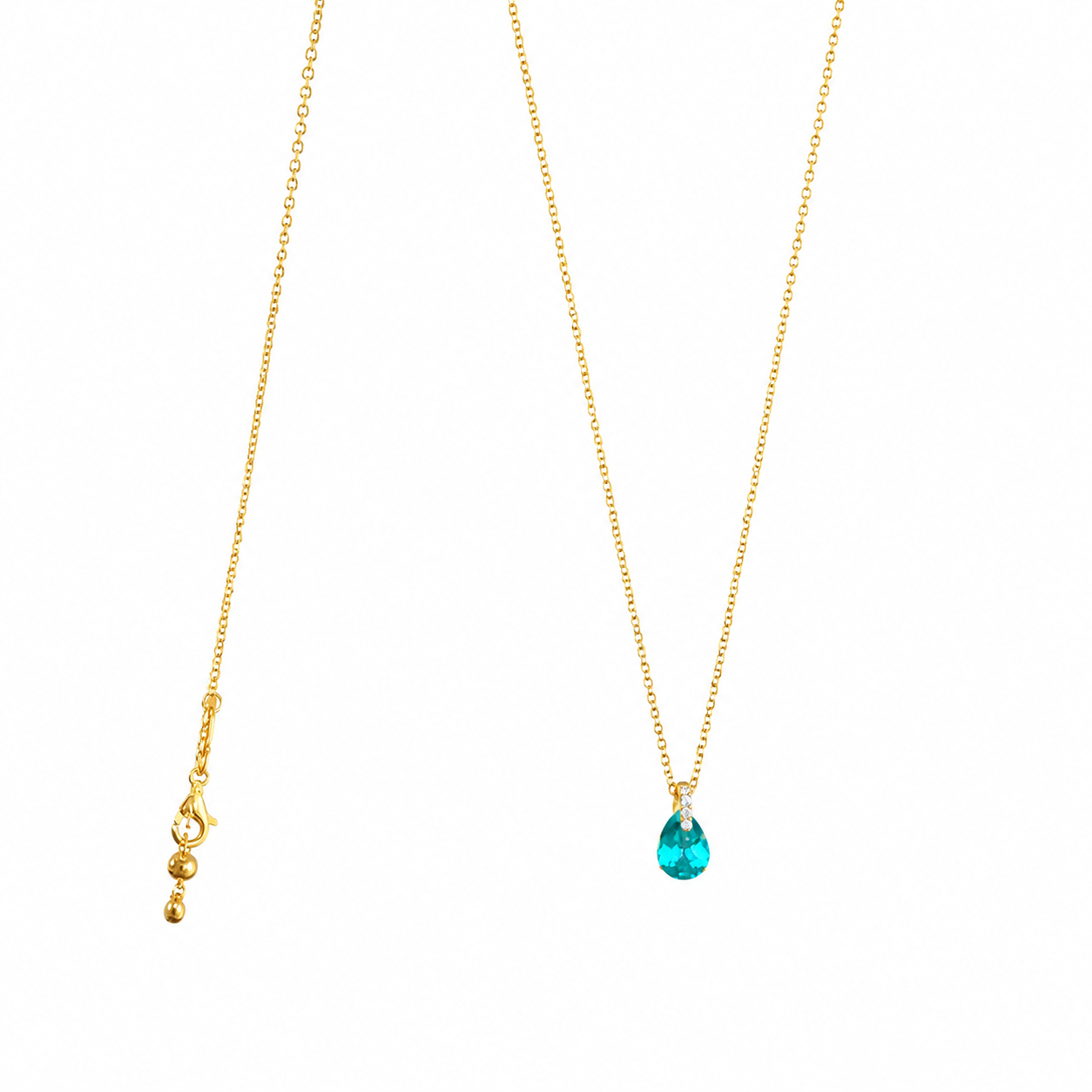 Blue Water Drop Ultra-Fine Necklace