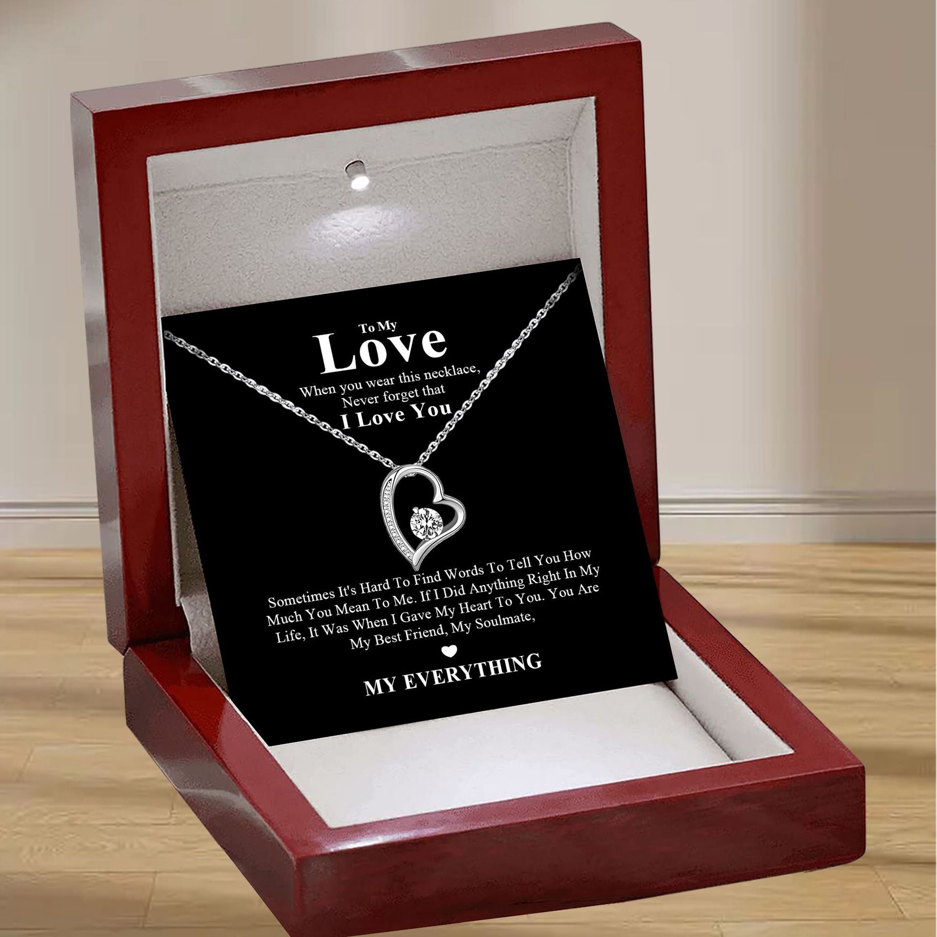 Zircon Heart Pendant Necklace