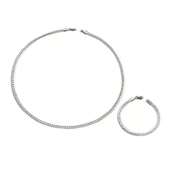 Minimalist Stainless Steel Necklace and Bracelet Set