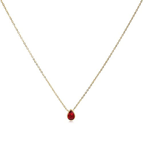 Water Drop Zircon Gold Plated Necklace with Adjustable Chain