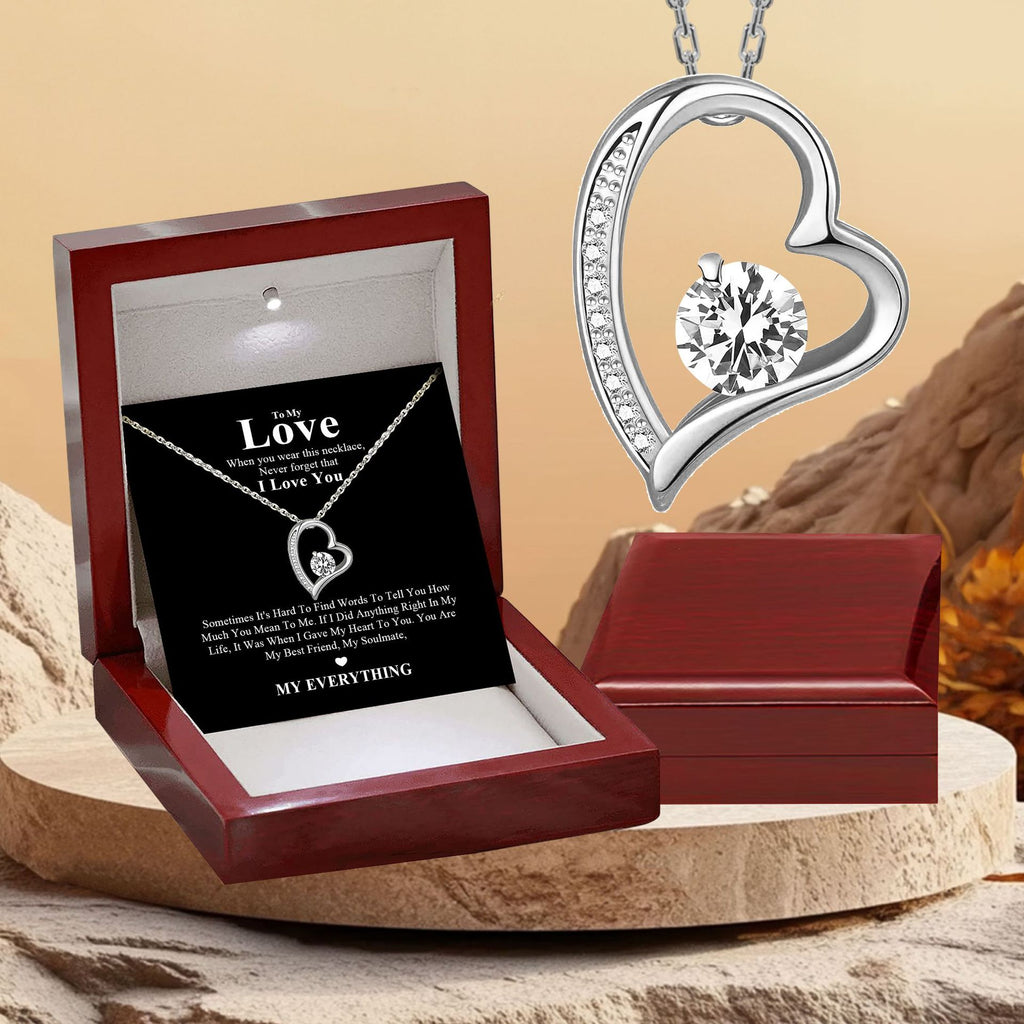Zircon Heart Pendant Necklace
