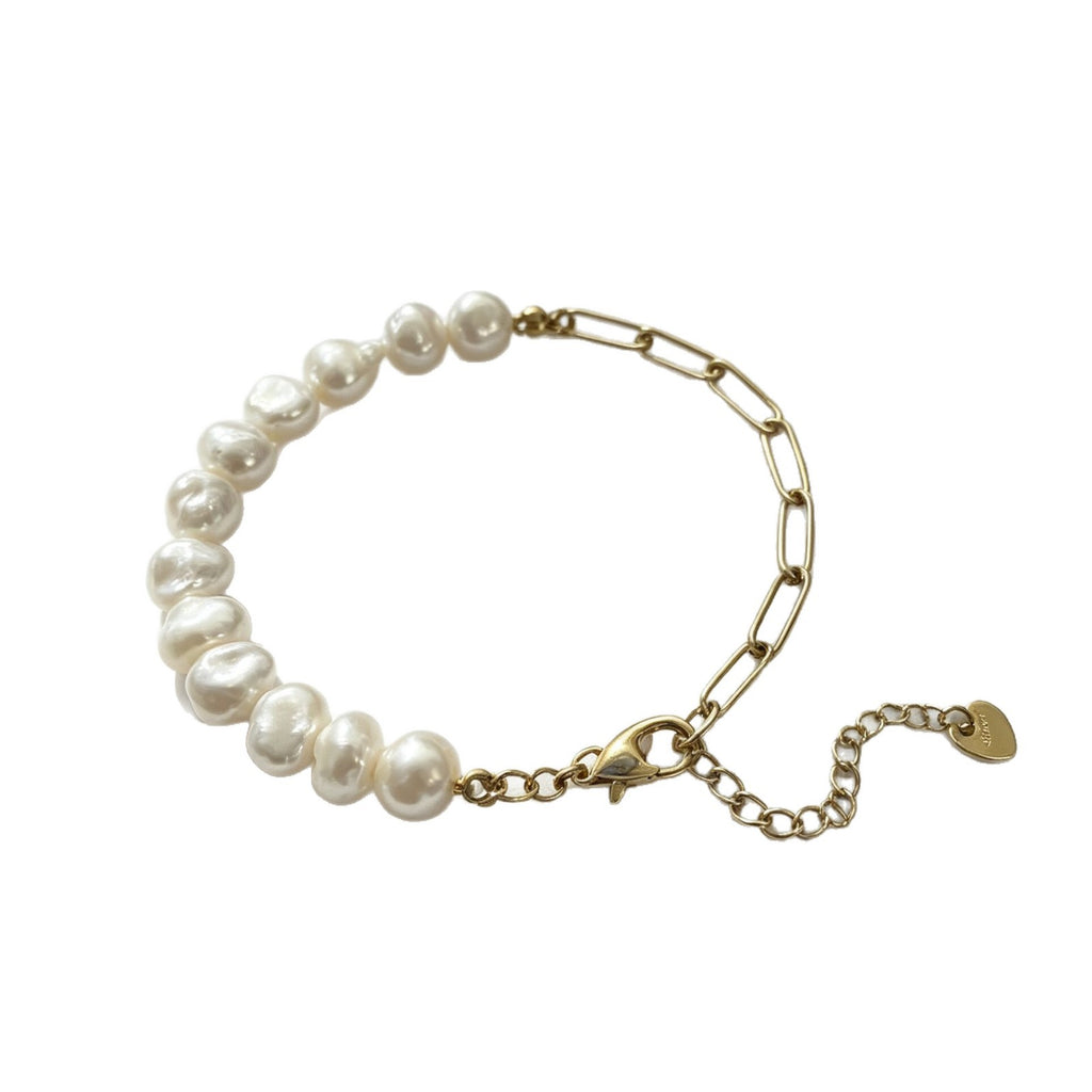Fashion Freshwater Pearl Half-Chain Bracelet Necklace