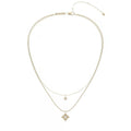 Floral Double Layer Titanium Necklace