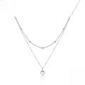 S925 Sterling Silver Heart Necklace Double Layer Clavicle Chain