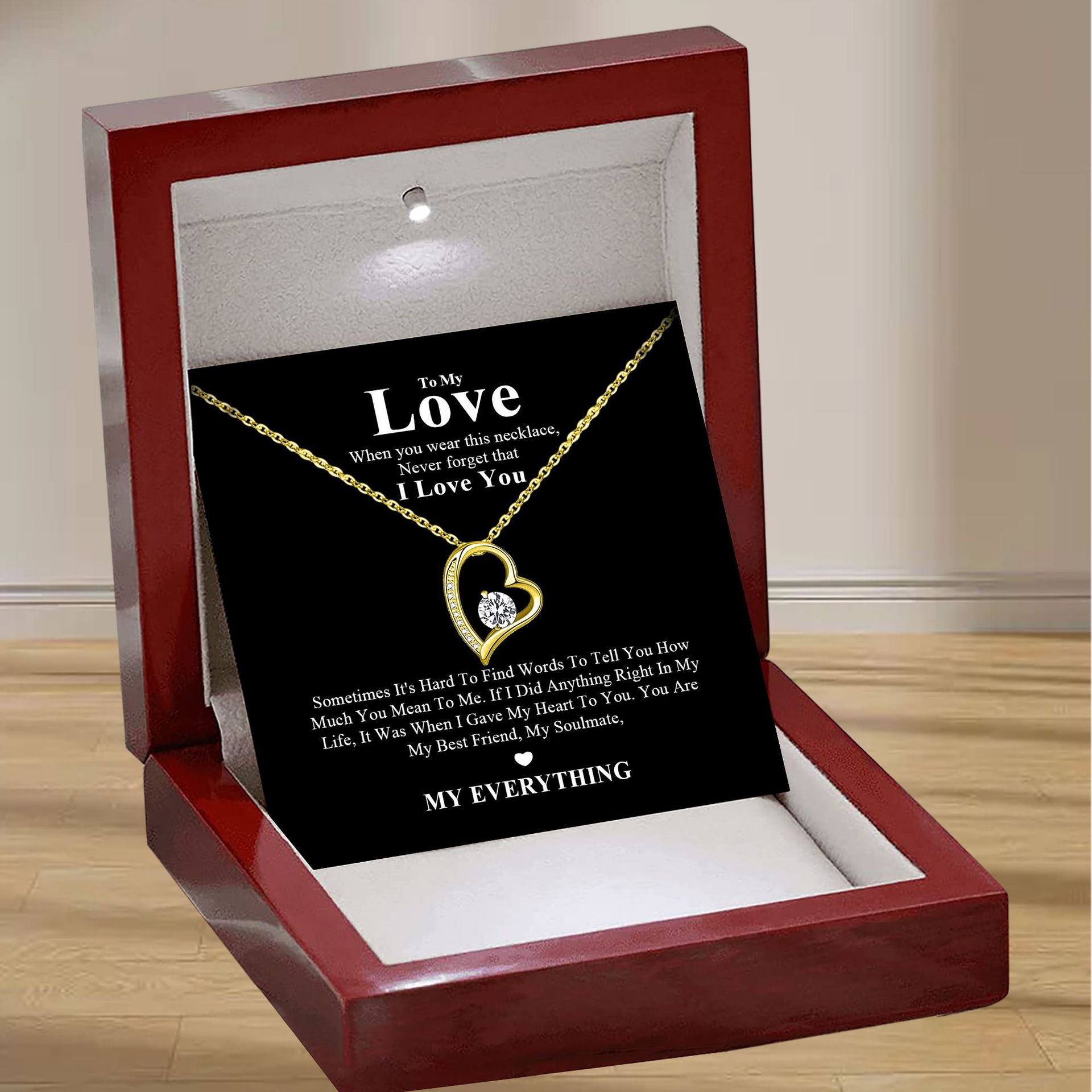 Zircon Heart Pendant Necklace