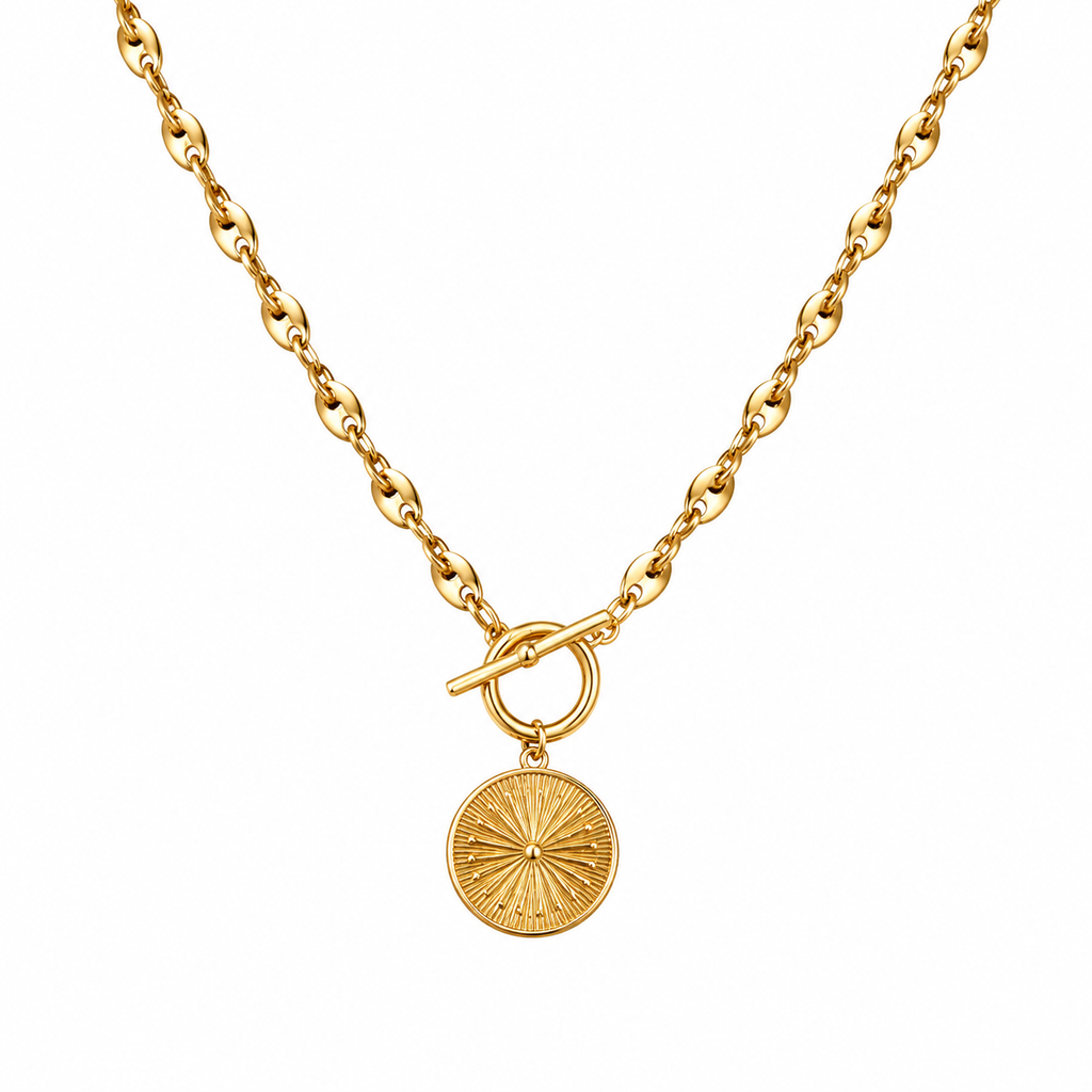 Heart Shape Alloy Necklace Gold Plated