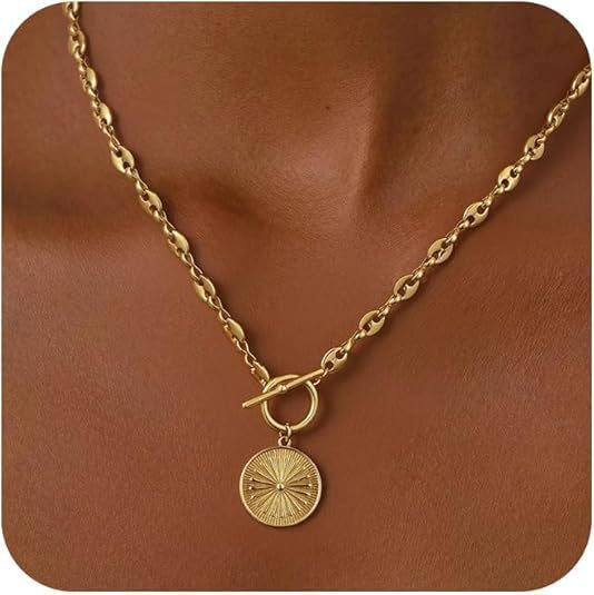 Heart Shape Alloy Necklace Gold Plated