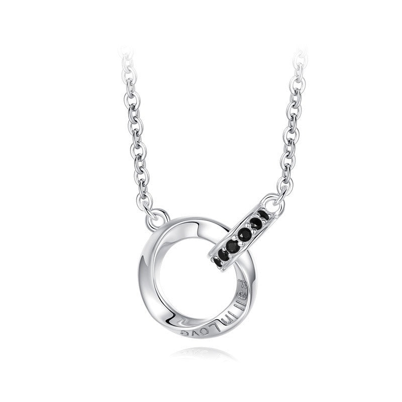 Mbius Ring Sterling Silver Couple Necklace
