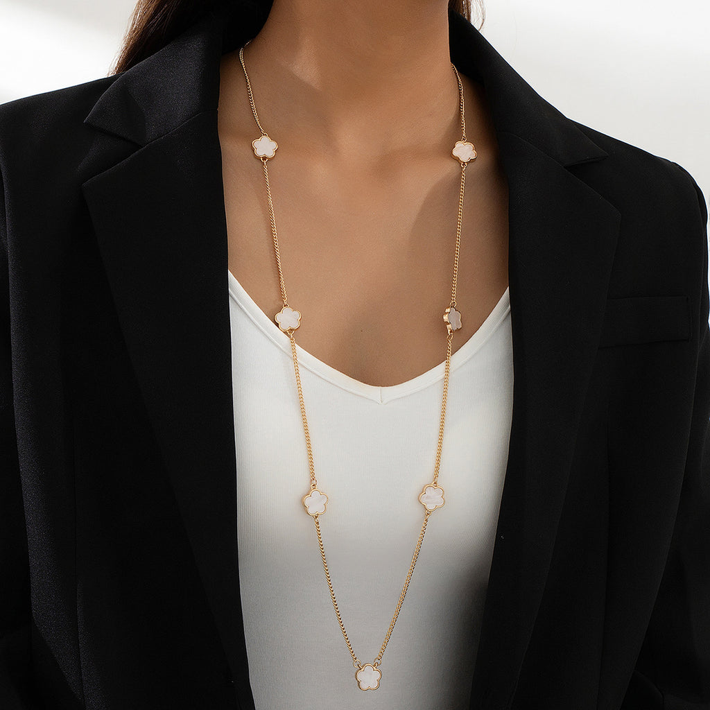 Women's Long Sweater Chain Necklace, Elegant, Trendy Accessory