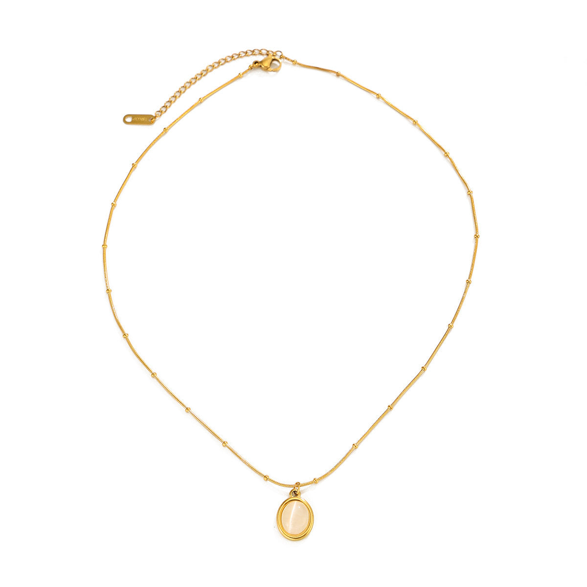 Stainless Steel Cat's Eye Pendant Necklace