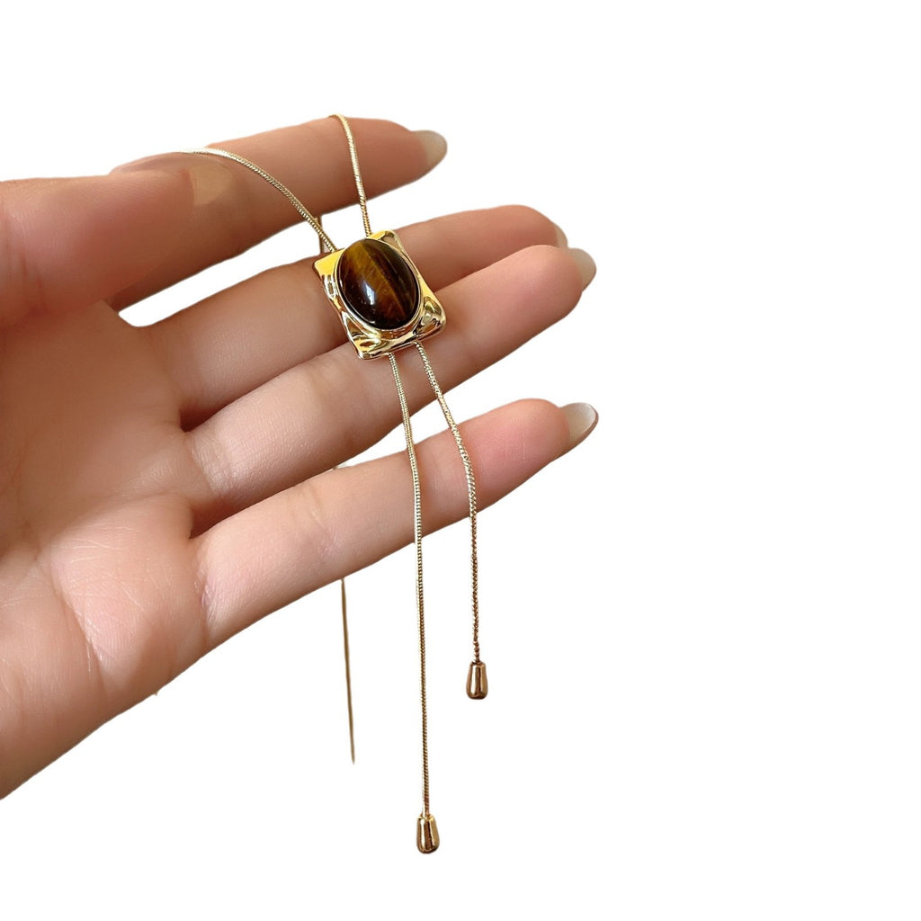 Cubic tigers eye necklace