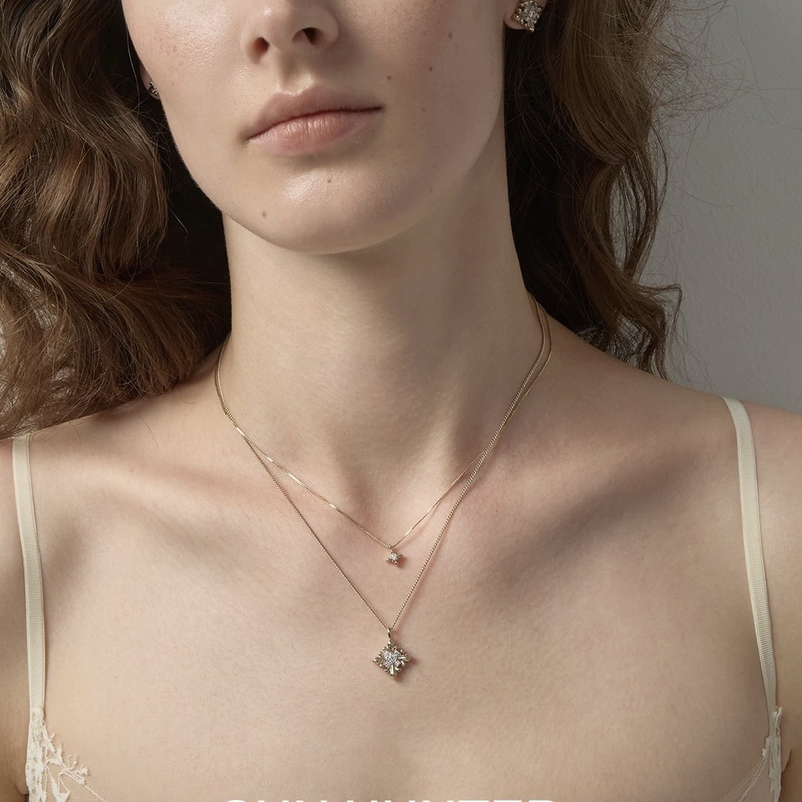 Floral Double Layer Titanium Necklace