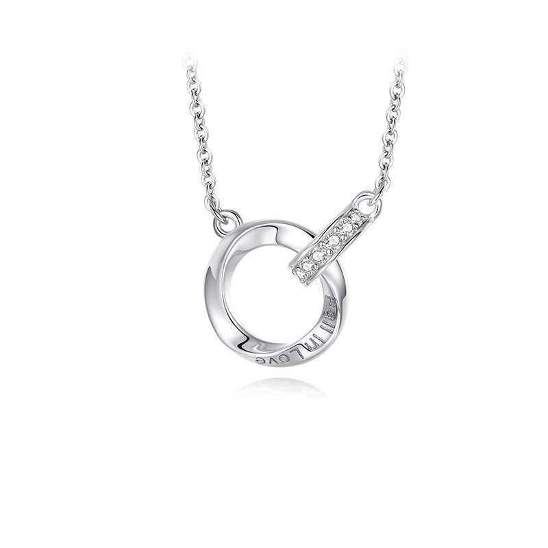 Mbius Ring Sterling Silver Couple Necklace