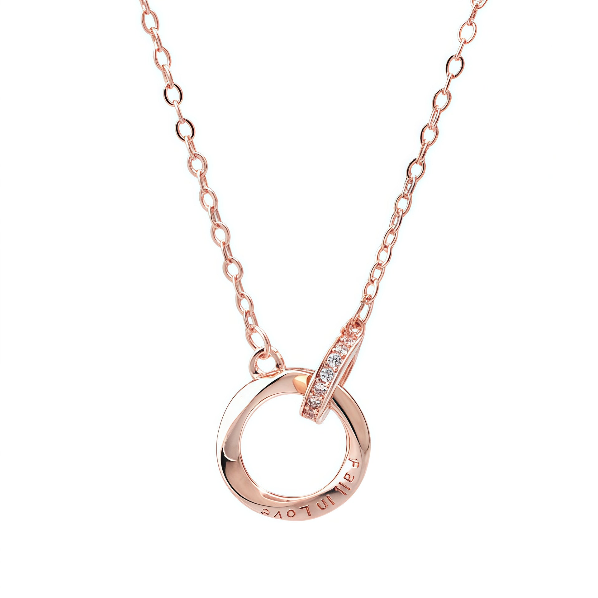 Mbius Ring Sterling Silver Couple Necklace