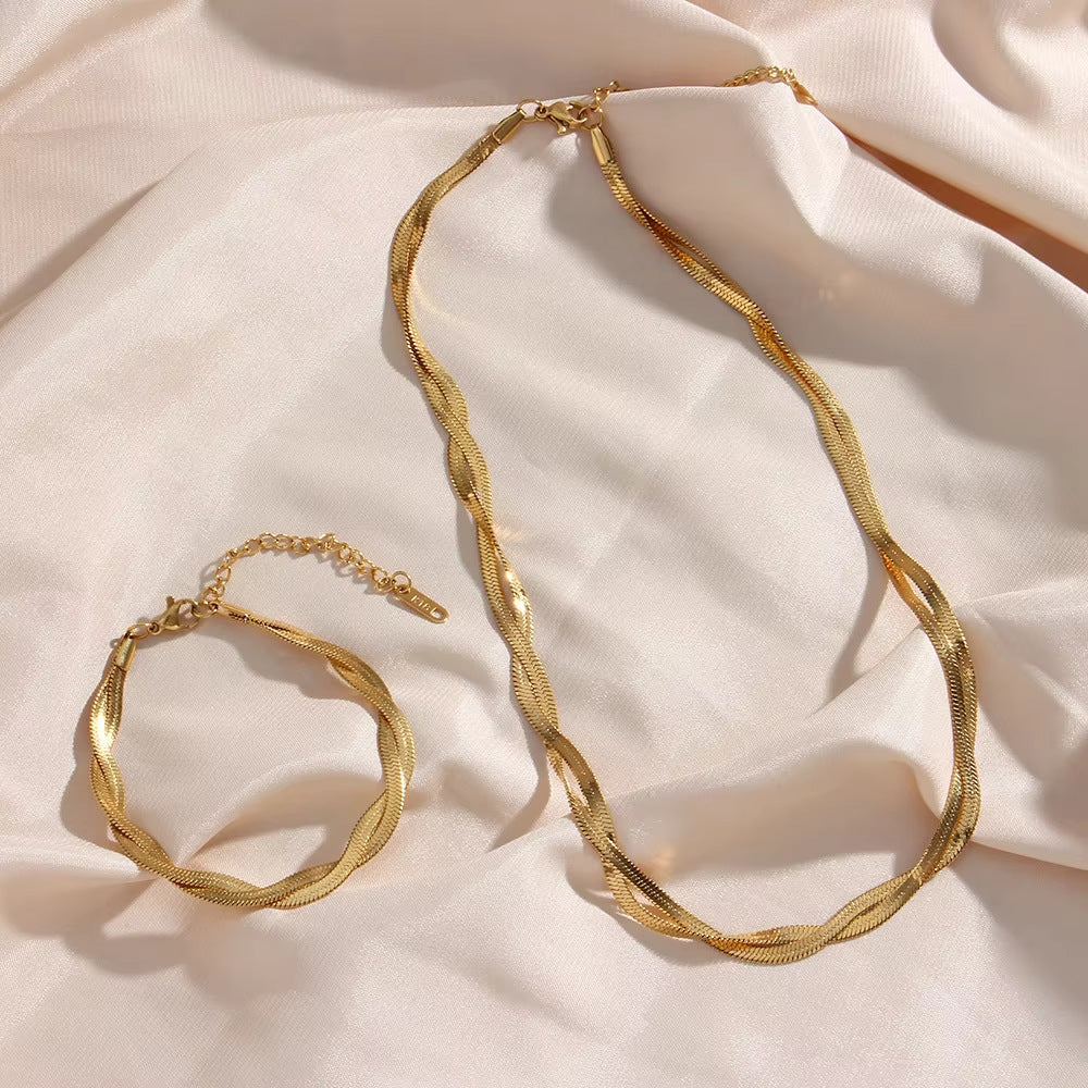Double Layer Blade Chain Necklace