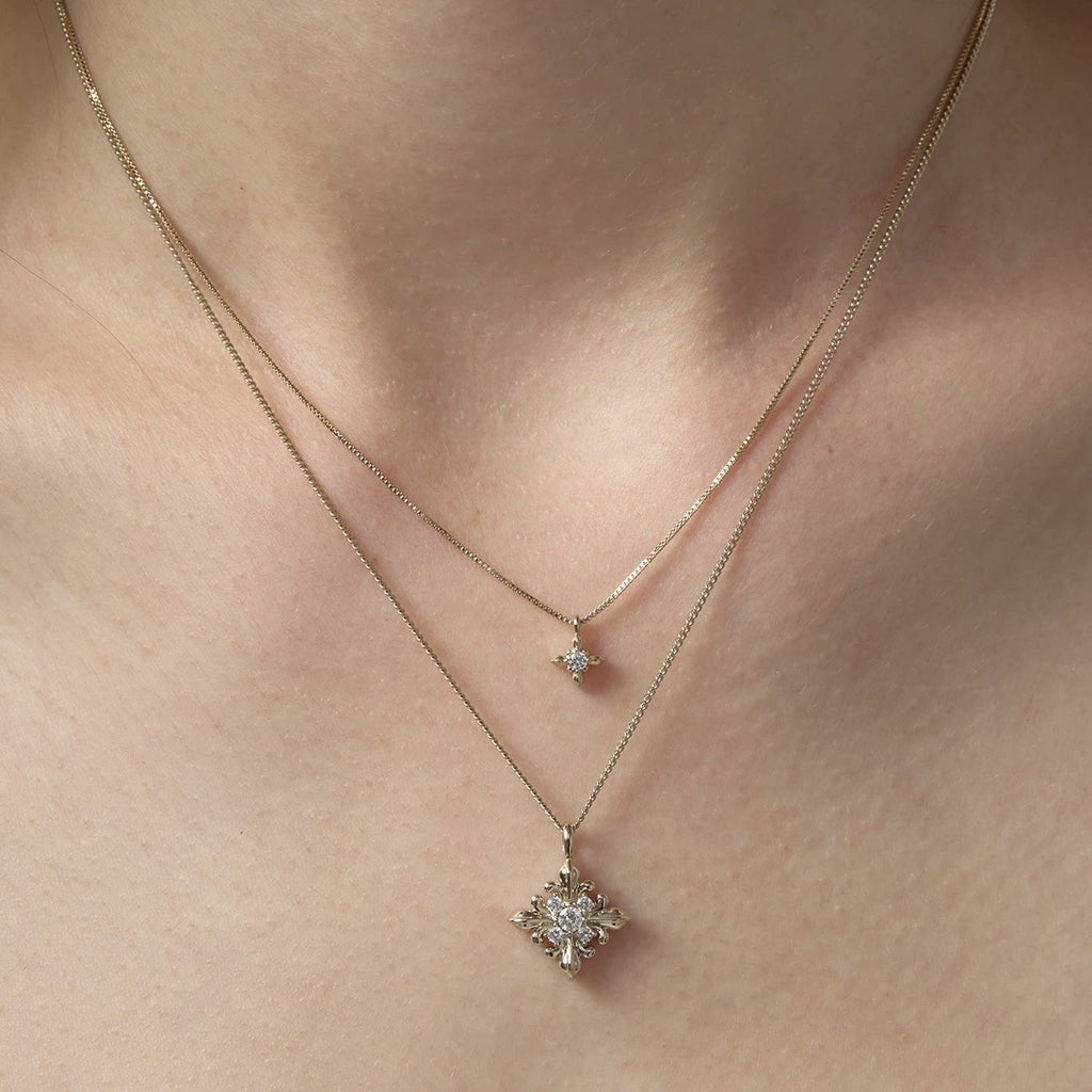 Floral Double Layer Titanium Necklace