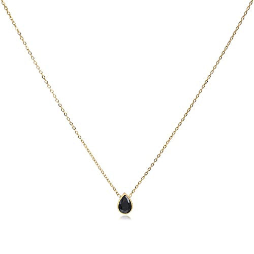 Water Drop Zircon Gold Plated Necklace with Adjustable Chain