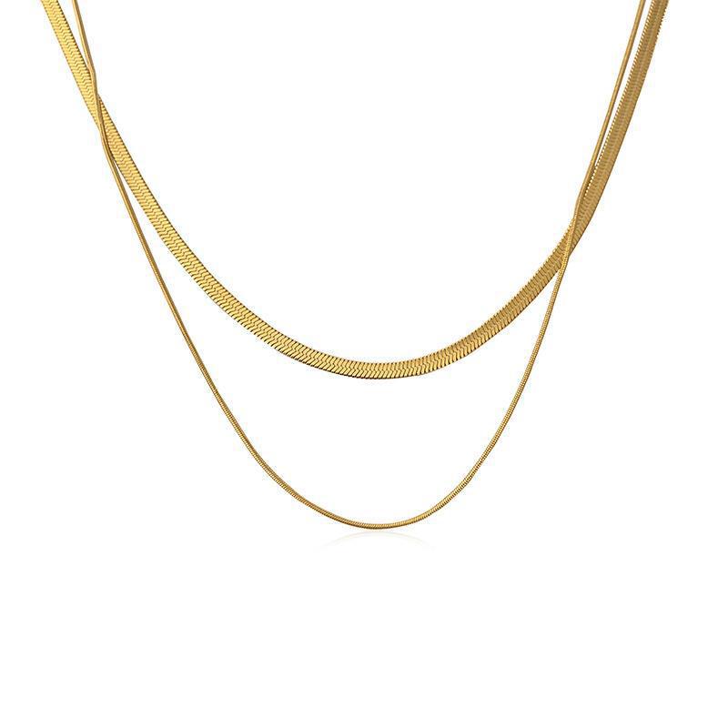 Double Layer Geometric Pendant Necklace