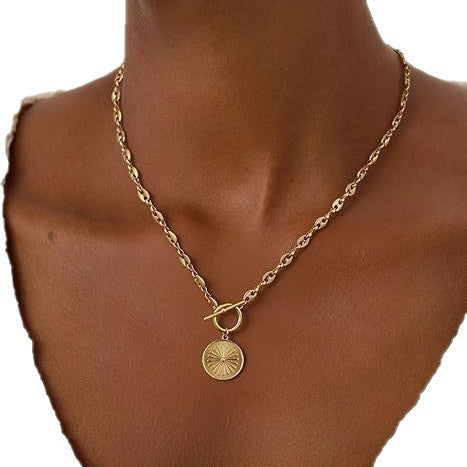 Heart Shape Alloy Necklace Gold Plated