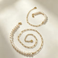 Fashion Freshwater Pearl Half-Chain Bracelet Necklace