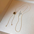 Cubic tigers eye necklace