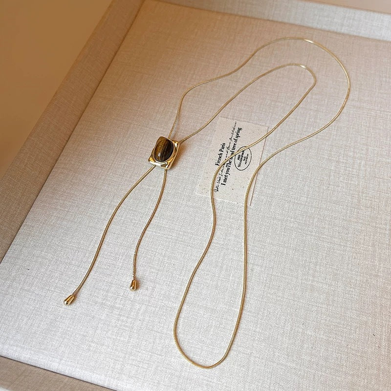 Cubic tigers eye necklace