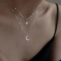 Layered Star Moon Pendant Necklace