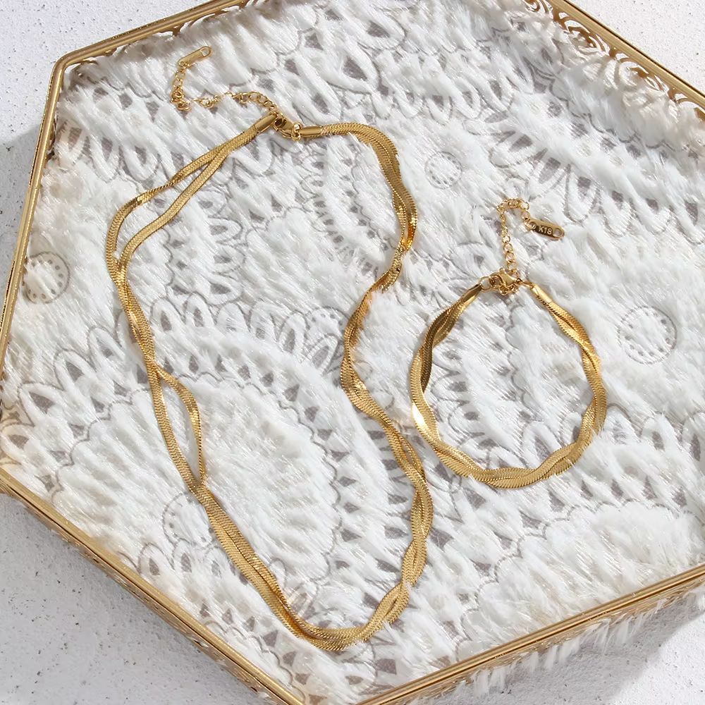 Double Layer Blade Chain Necklace
