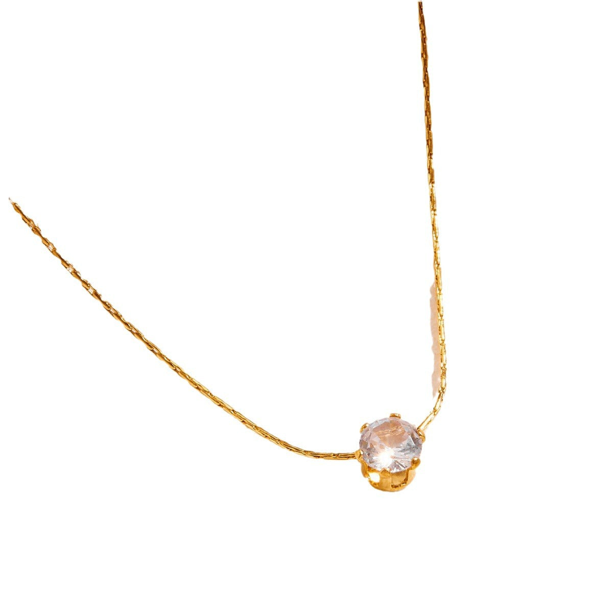 Geometric Zircon Titanium Steel Necklace